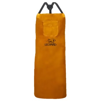 LEOPARD| Brown split leather welding apron with front pocket