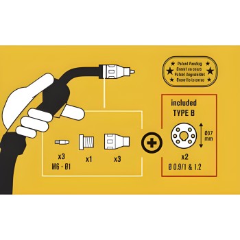 GYS - gasless welding kit for 250 A torch and type B roller