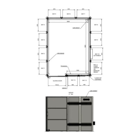 Class 4 laser welding booth - 4x3m with sliding door