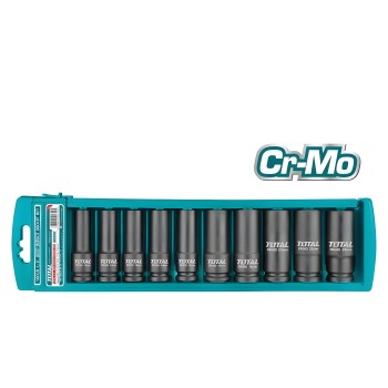 Set of 10 Long Sockets 1/2''  THKISD12102L | CrMo - Chrome-Molybdenum