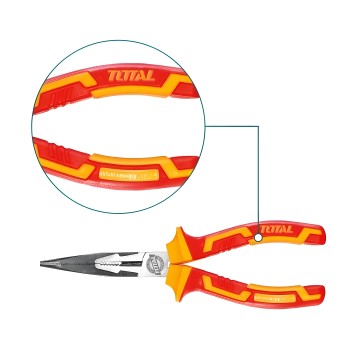 Insulated long flat-nose pliers  THTIP23 | 200 mm | Chrome-vanadium (Cr-V)