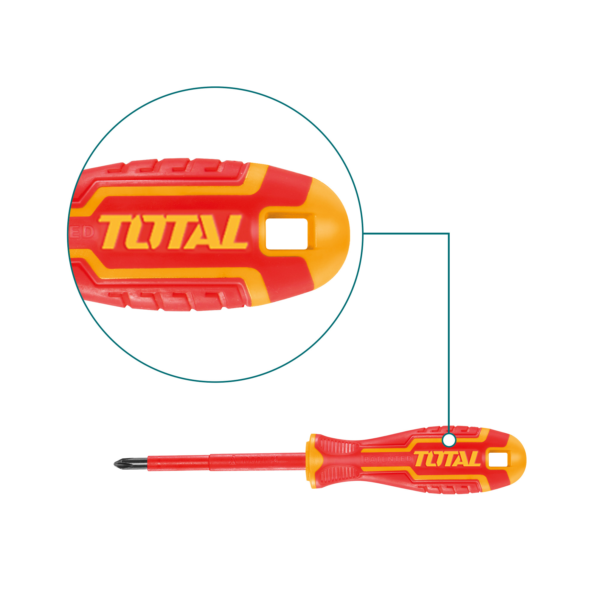 Insulated Phillips screwdriver  THTISPH | PH2 x 100 mm | Chrome-vanadium (Cr-V)